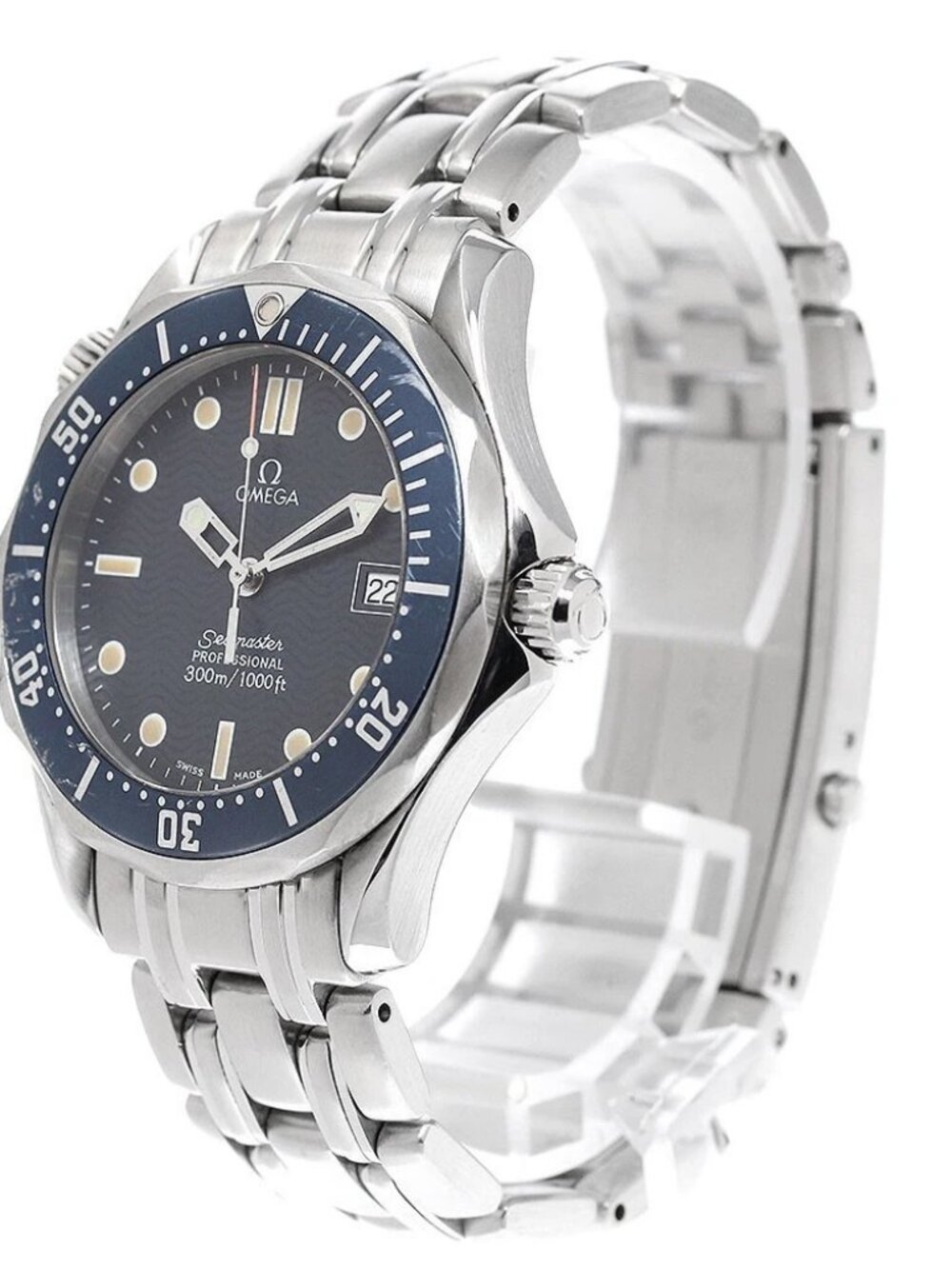 OMEGA Seamaster300 2561.80 Date Navy Dial Quartz Boy's Watch_957431